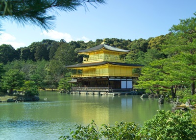 Temple of the Golden Pavilion in Kyoto, Japan